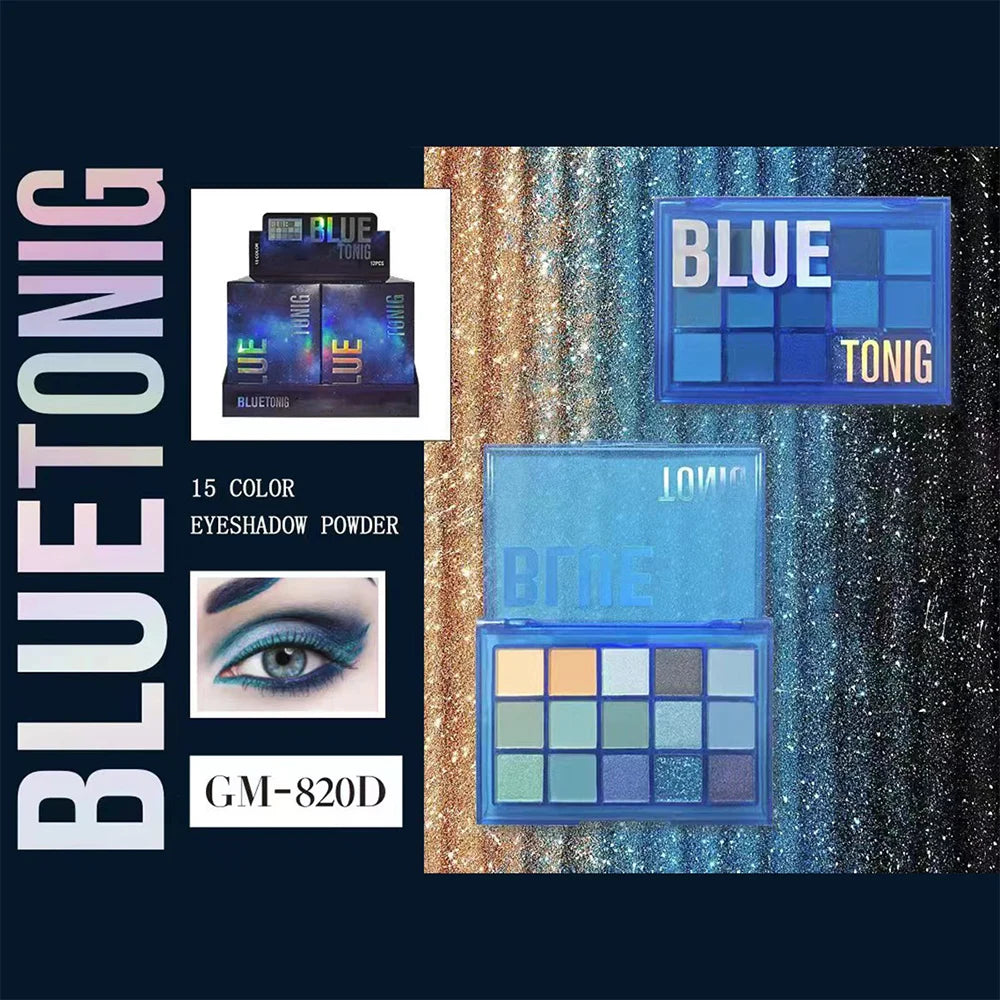 15 Colors Eyeshadow Palette Set Colorful Neon Rainbow Makeup Eyeshadow Palette Vibrant Shimmer Matte Pigmented Blendable Make Up Good Vibrations