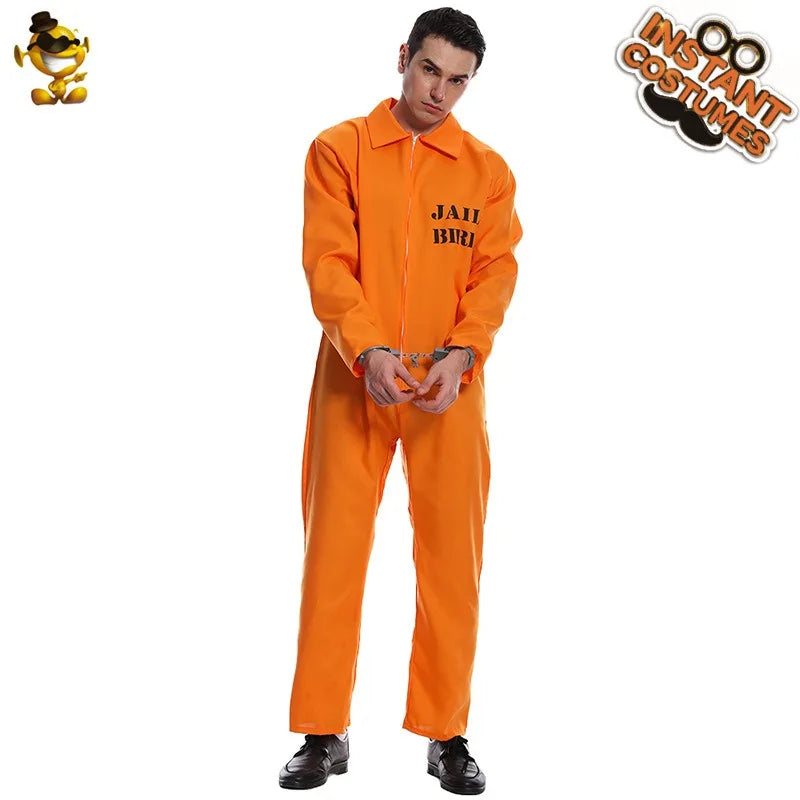 Halloween Couple Style Orange Prisoner Cosplay Party Costume Jumpsuit Uniform Set Cosplay Clothes Halloween Costumes for Women Good Vibrations
