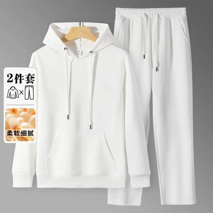2026 Men's New Straight-Leg Casual Suit Trendy Hooded Sweatshirt and Sweatpants Loose Fit Versatile Casual Autumn Sports Suit Good Vibrations
