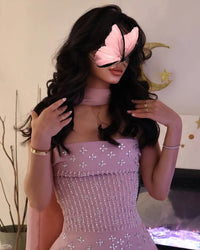 Customized Straight Prom Dresses Sleeveless Strapless Pleated Beadings Floor Length Formal Occasion Evening Dresses Good Vibrations