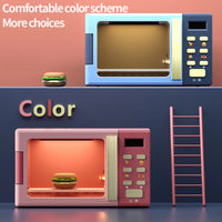 Toy Microwave Oven Playset with Light and Sound, Toy kitchen Appliances for Kids, Play kitchen accessories and Toy Food for Kids Good Vibrations