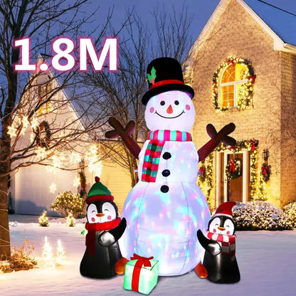 Christmas Inflatables Glowing Snowman Penguins Santa Claus with Built-in LED Decoration for Xmas Party Indoor Outdoor Yard Good Vibrations