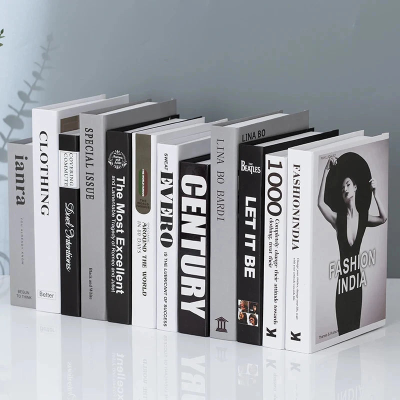 Modern fake book ornament Nordic light luxury simulation book living room home store decoration photo props book case box Good Vibrations