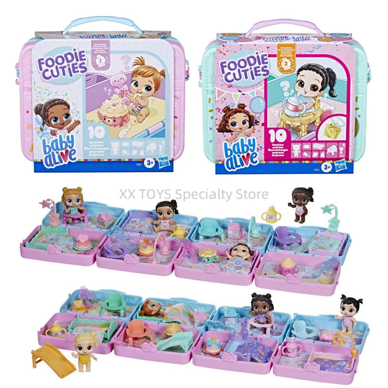 Baby Alive Foodie Cuties Party Series Doll Playset Blind Box Surprises Toys 3-Inch Cute Mini Baby Girls Play House Toys Gifts Good Vibrations