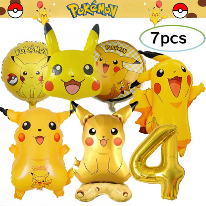 Pokemon Birthday Party Decorations Pikachu DIY Sticker Tableware Plate Tablecloth Baby Shower Kids Favors Gifts Party Supplies Good Vibrations