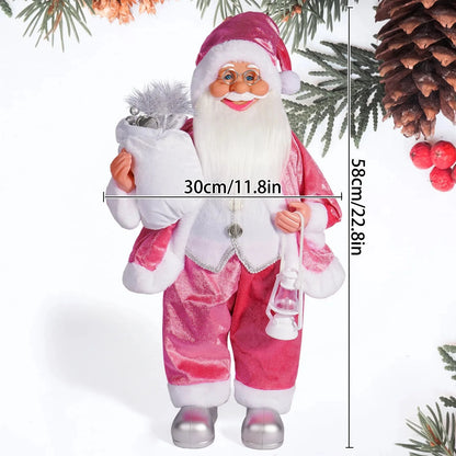 Christmas decoration standing Santa Claus doll ornaments Happy Date Christmas Santa Claus Figurine Decor party Ornament Gift Good Vibrations
