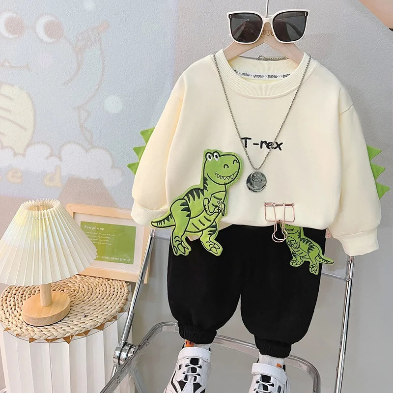 Baby Clothes 2025 New Children's Little Bear Long Sleeve Set Boys and Girls' Letter Sweater Pants Two Piece Set Simple Sportswea Good Vibrations