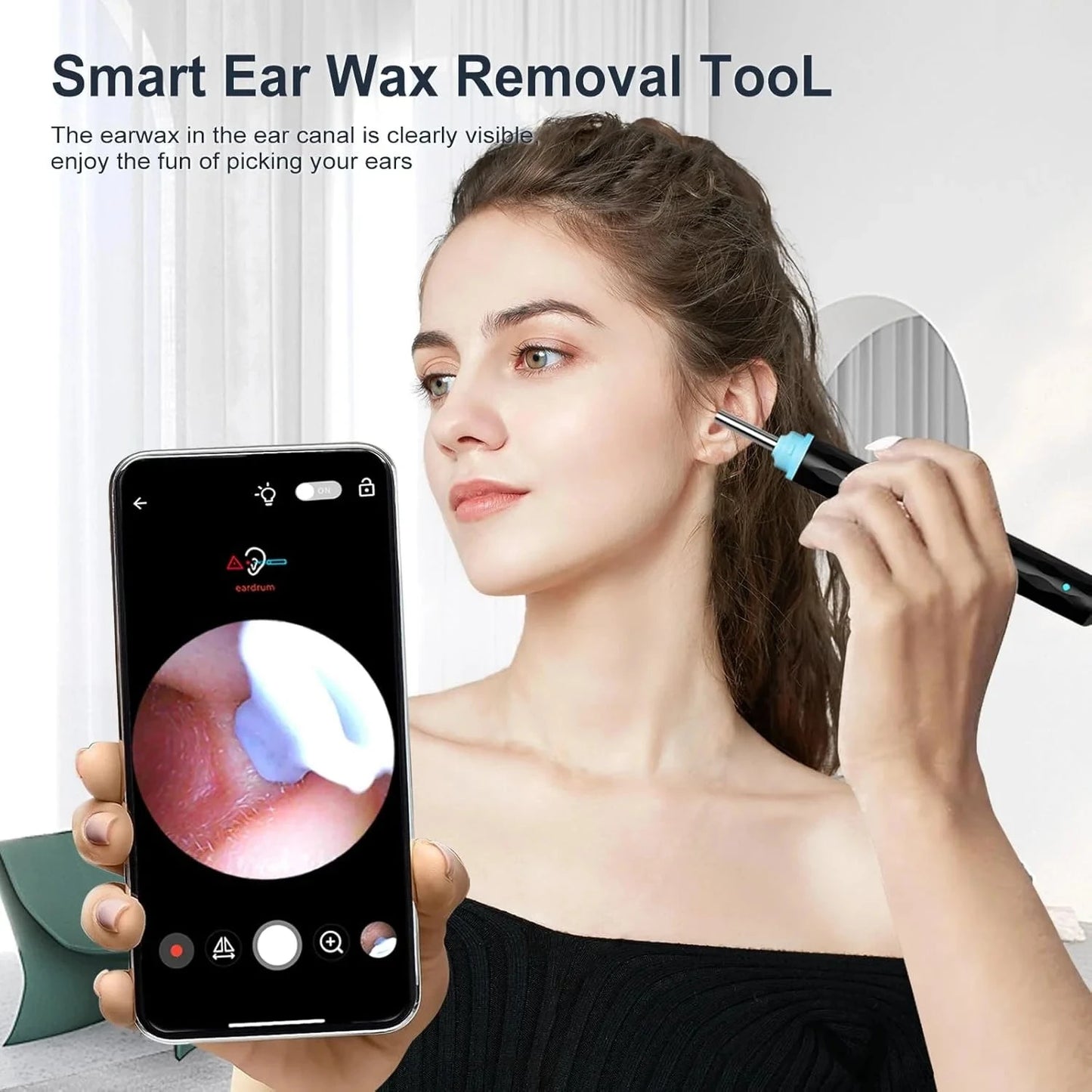 Ear Wax Removal With 5 Ear Scoop, Ear Cleaner With Camera,Ear Wax Remover Tool With 1080P, Rechargeable Earwax Removal Kit Good Vibrations