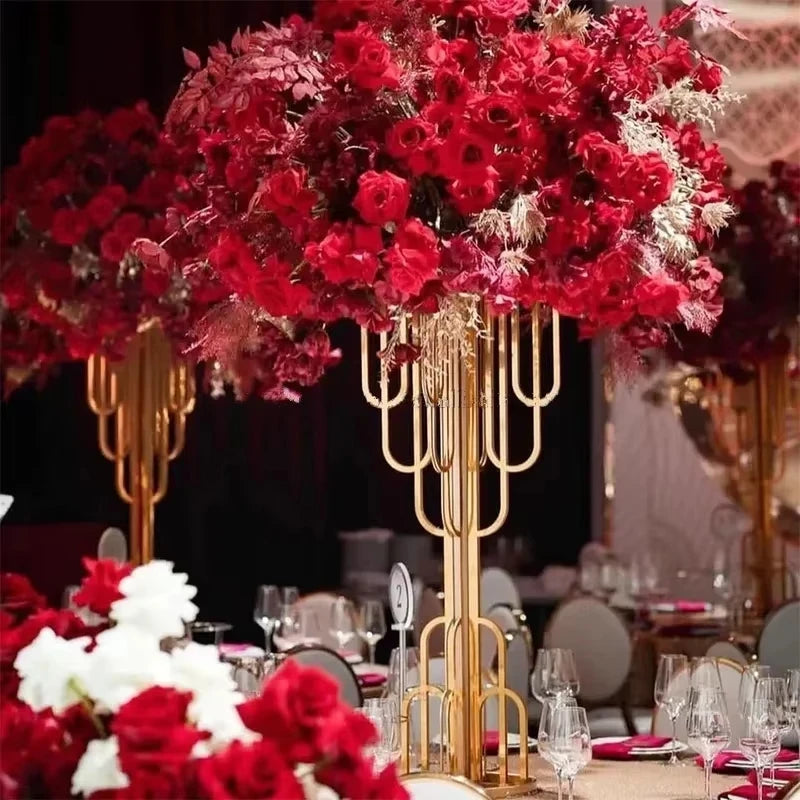 2/5/6/10pcs Wedding decoration wedding metal gold flower stand vase arch tree centerpieces for table decor modernl Decoration Good Vibrations