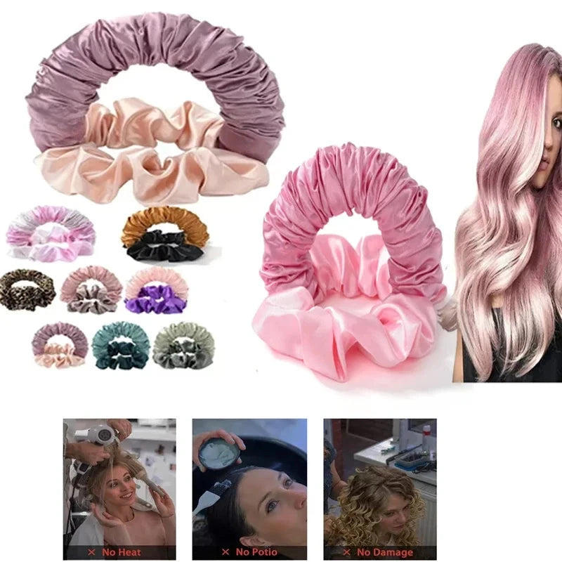 No Heat Soft Hair Curlers Lazy Hair Rollers Heatless Curling Rod Headband Sleeping Silk Curls Ties Perm Rods Hair Styling Tools Good Vibrations