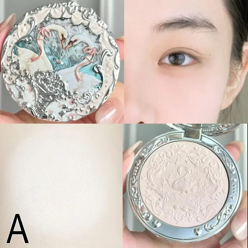 Flower Knows Swan Ballet Series Swan Embossed Blush Lasting Natural Waterproof Blush Cosmetic Fairy Handheld Mirror Good Vibrations