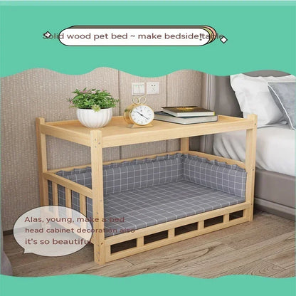 Simplicity Wooden Dog Bed Can Be Used As Bedside Table Dog Kennel Four Season Universal Environment protection Practical Pet Bed Good Vibrations