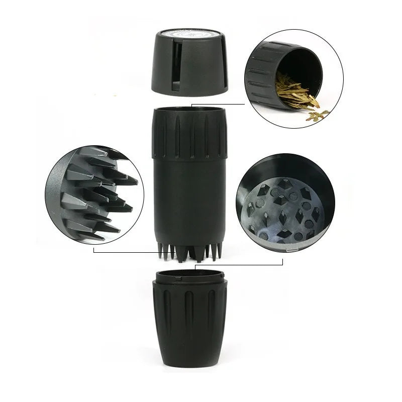 2 in 1 Wine Barrel Shaped Tobacco Grinder with Hemp Storage Jar Portable 45*81mm Manual Herb Crusher Smoking Accessory Good Vibrations