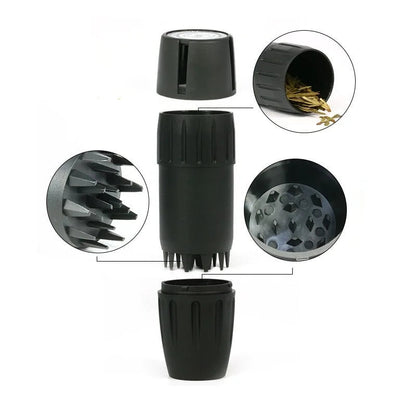 2 in 1 Wine Barrel Shaped Tobacco Grinder with Hemp Storage Jar Portable 45*81mm Manual Herb Crusher Smoking Accessory Good Vibrations