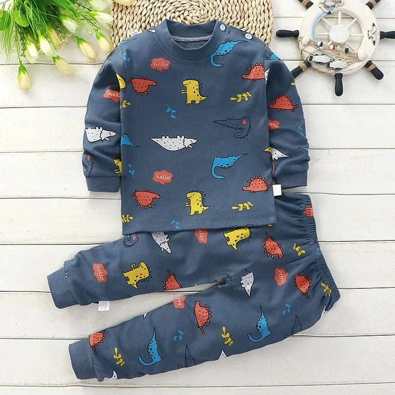 Kids Clothes Children Sets Children's Clothing Boys Girls CottonAutumn winter Clothing Pants Sleepwear Underwear Christmas Gift Good Vibrations
