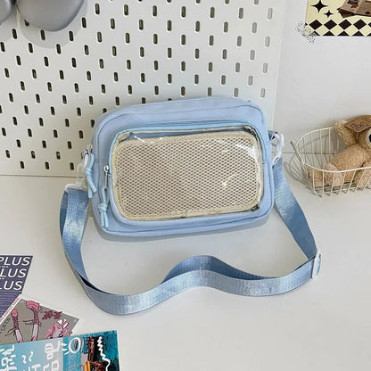 New Y2K Mini Anime Ita Bag Portable Outdoor Small Crossbody Bag Cute Girl Transparent Shoulder Bag Otaku DIY Comic Display Purse Good Vibrations