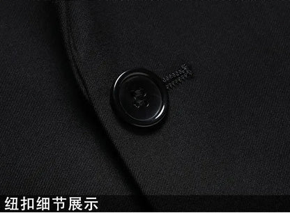 Suits for Men Korean Fashion Long Sleeve Slim Fit Wedding Business Blazer Black Professional Formal Suit Pants Sets Ropa Hombre Good Vibrations
