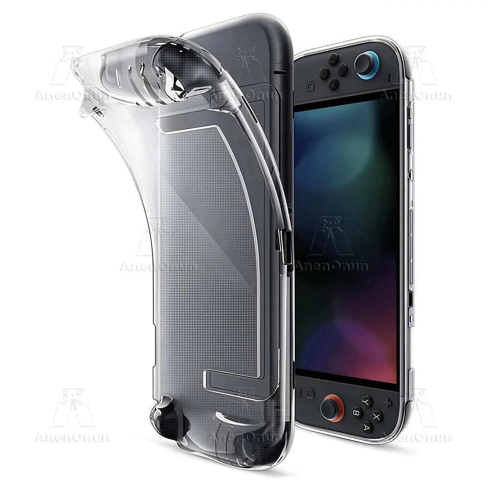 Transparent TPU Case for Switch 2 Shockproof Anti-Scratch Non-Slip Premium Semi-Wrap Protective Cover Ultra-Clear Soft Shell Good Vibrations