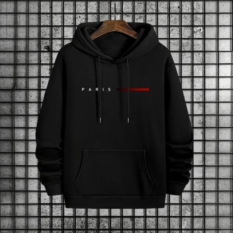 Men Paris Fashion Tracksuit Hoodie and Sweatpants Set with Soft Touch Fabric Autumn Winter Male Home Outdoor Comfort Warm Outfit Good Vibrations
