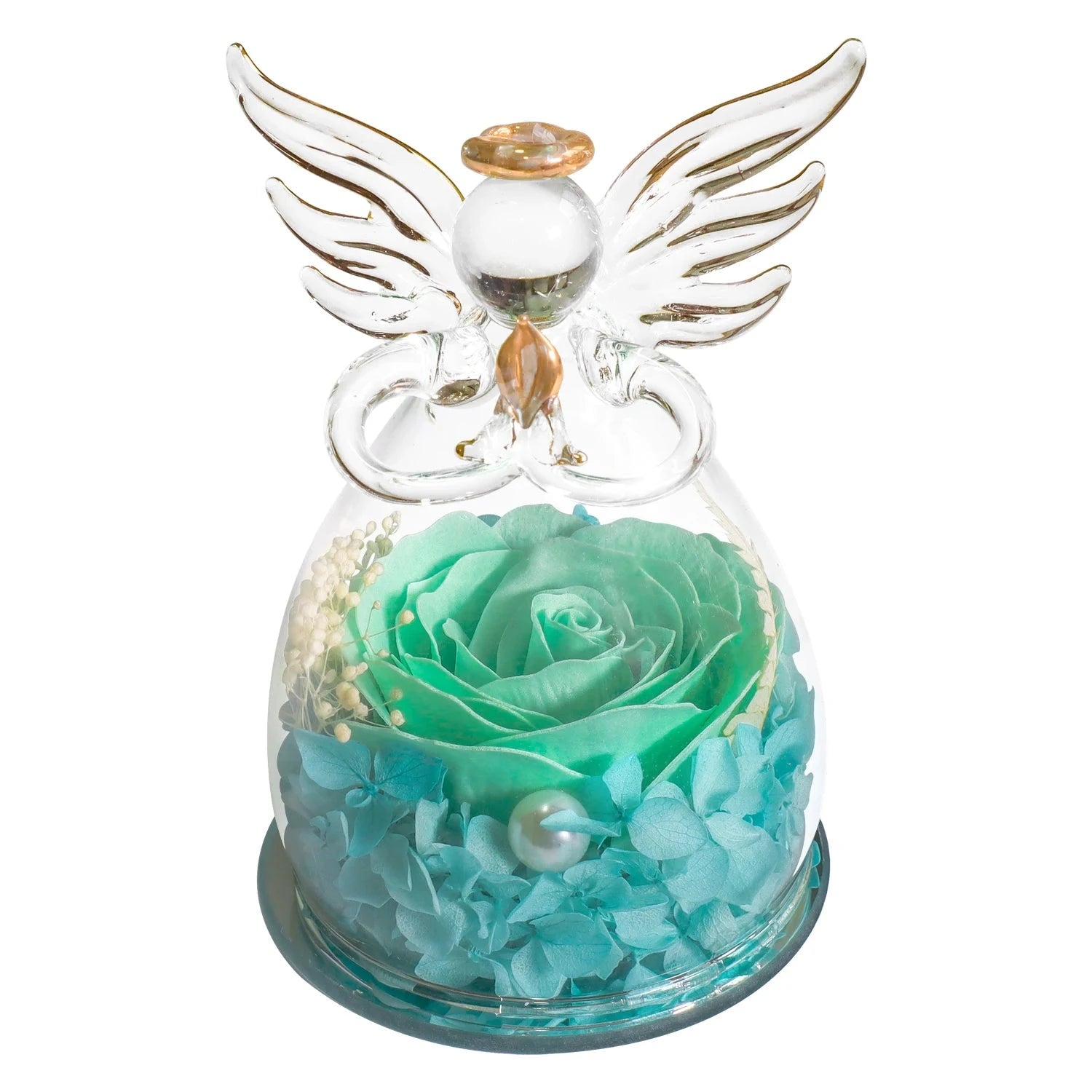 Gifts for Women Enchanted Soap Rose In Angel Glass Dome Eternal Artificial Flower Christmas Valentine's Day Gifts Wedding Supply Good Vibrations