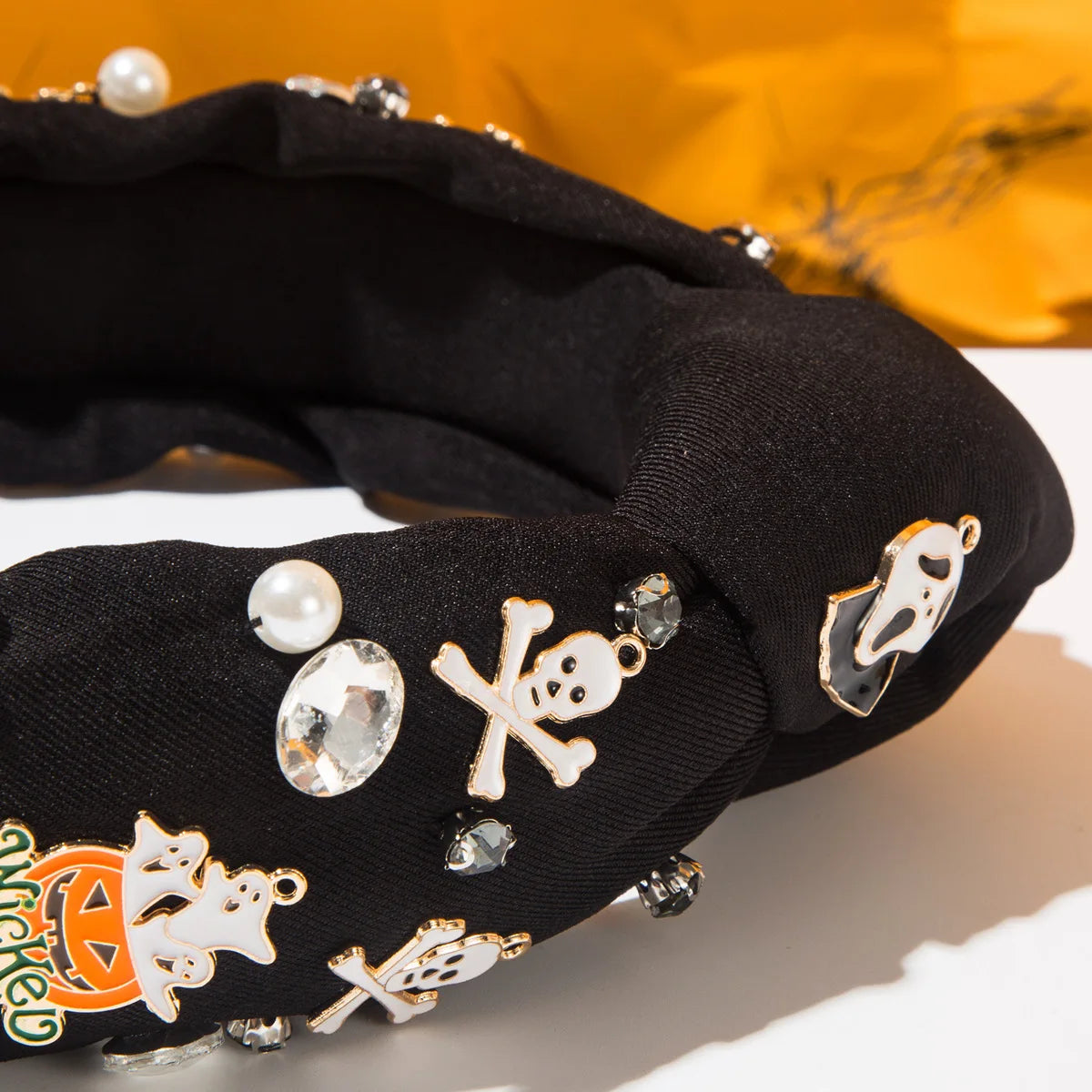 New Halloween Diamond Pearl Pumpkin Ghost Face Skeleton Headband Women's Holiday Hair Accessories Good Vibrations