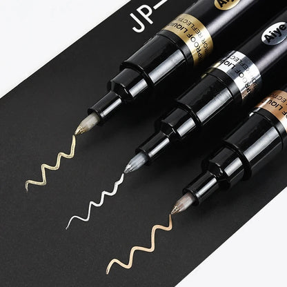 Nail Art Graffiti Pen Set 3D Black Gold Nail Art DIY Polish Pen Paint Liner Pens Manicure Nail Design Painting Tools Nails Brush Good Vibrations