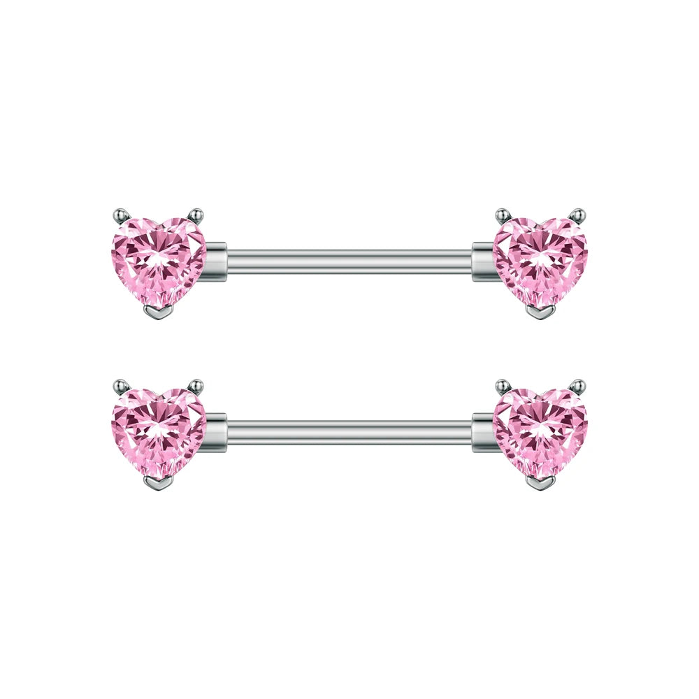 A Pair Cute Heart Dangled Nipple Piercings Barbell for Women Pink Color Moon Butterfly Shaped Sexy Nipple Rings Shield Bar Sets Good Vibrations Adult Super Store