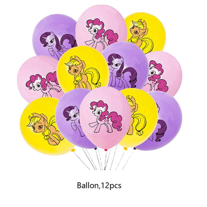 My Little Pony themed children's birthday party supplies, girls' first birthday tablecloth, tableware, paper cups, flag-raising Good Vibrations