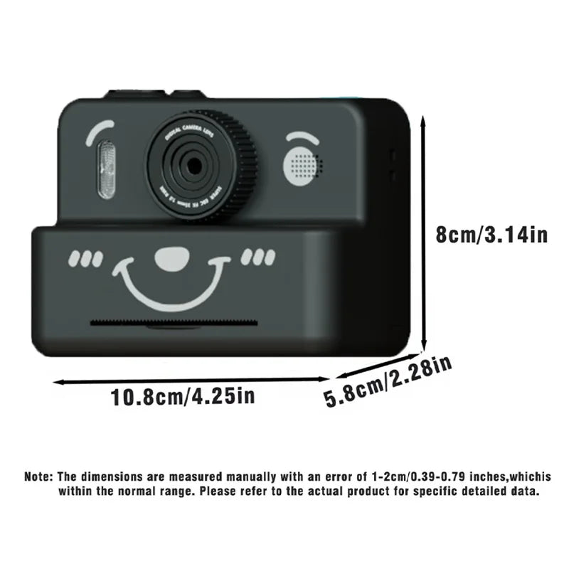 kids instant camera with 3 rolls thermal paper photo&video&games 1080p HD screen 1500mAh lithium battery  gift for boys&girls Good Vibrations Adult Super Store