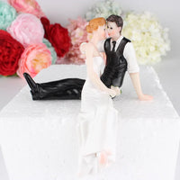 Couple Figurine Wedding Cake Topper, The Look of Love, Bride and Groom Decoration Good Vibrations
