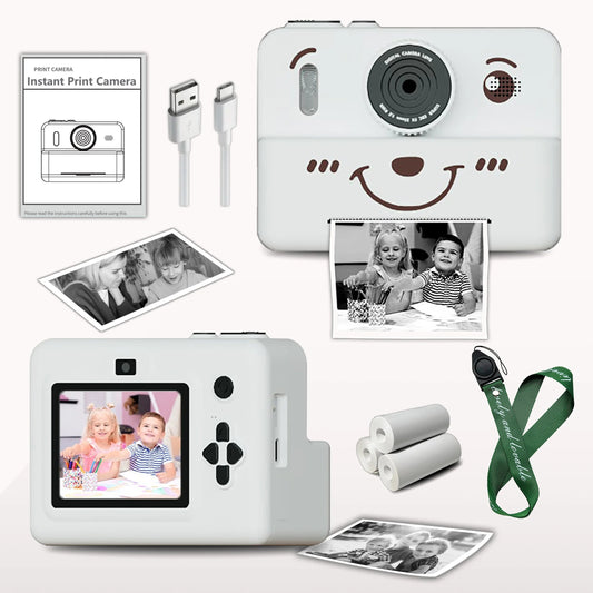 kids instant camera with 3 rolls thermal paper photo&video&games 1080p HD screen 1500mAh lithium battery  gift for boys&girls Good Vibrations Adult Super Store