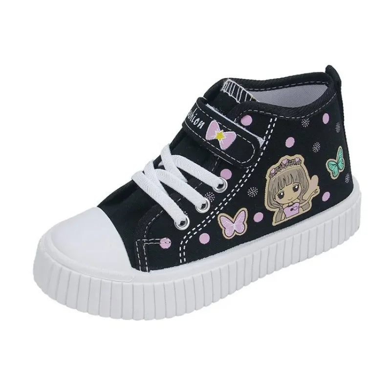 Multi Colored Kids Casual Shoes Cartoon Mid Top Anti Slip Spring Autumn Outdoor Kids Canvas Shoe Sizes 26-37 Sandalias De Mujer Good Vibrations