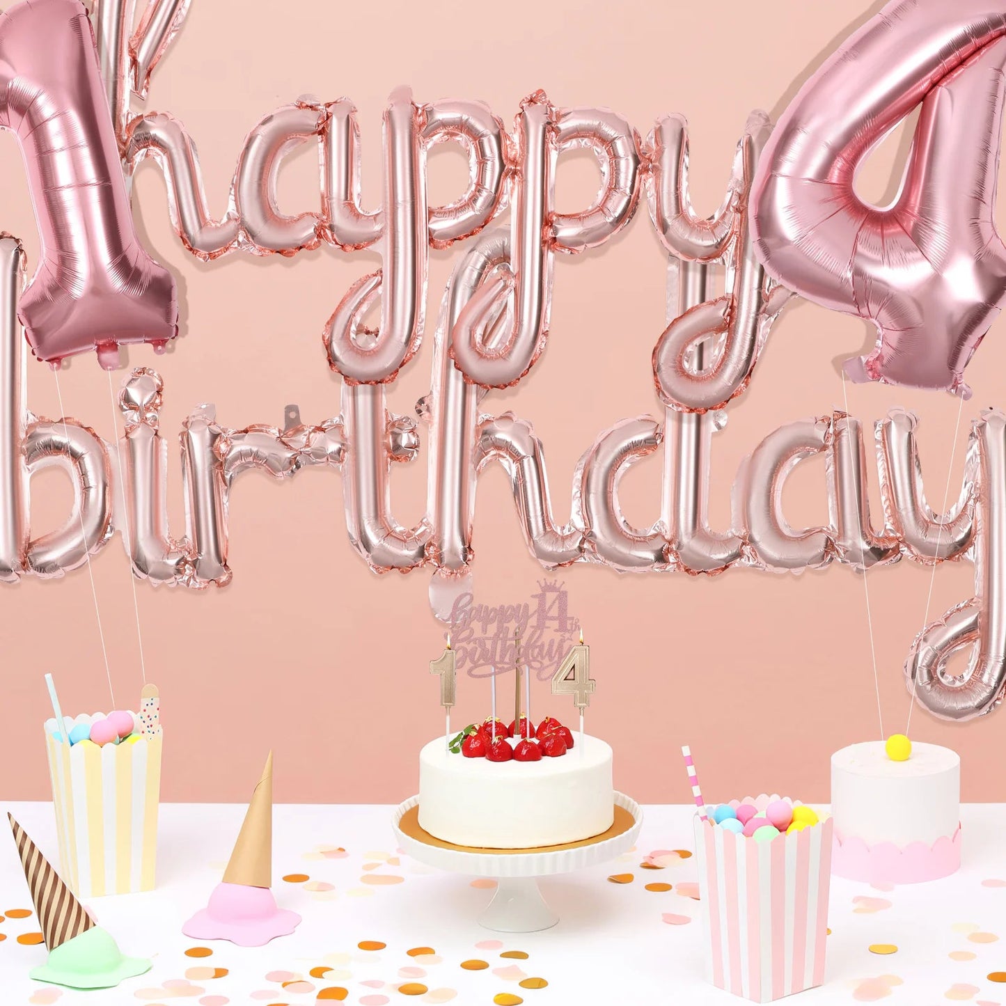 14 Year Old Girl Birthday Decorations Party Supplies Celebration Festive Holiday Nament Crown Sash Pearl Pin Balloon Garland Good Vibrations