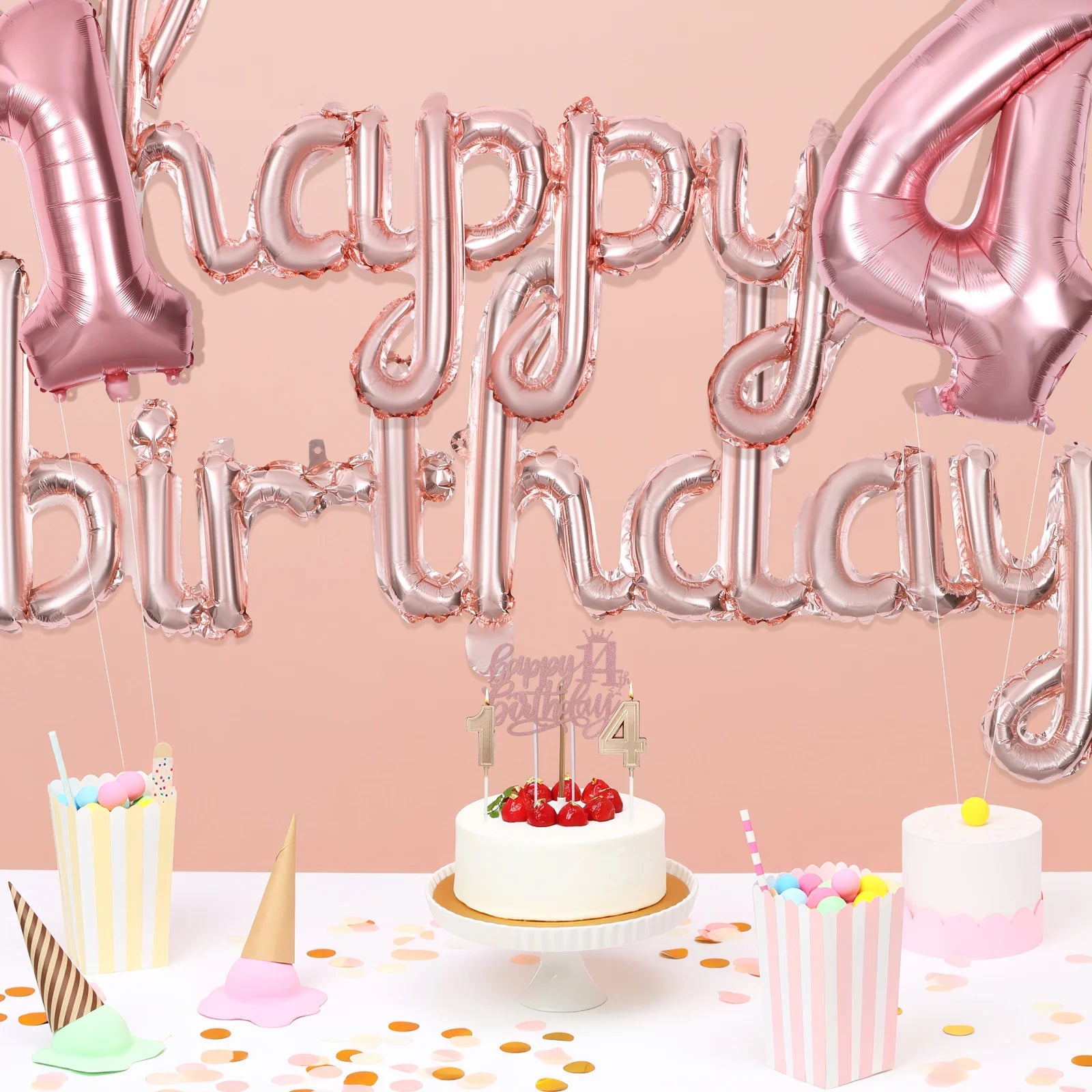 14 Year Old Girl Birthday Decorations Party Supplies Celebration Festive Holiday Nament Crown Sash Pearl Pin Balloon Garland Good Vibrations