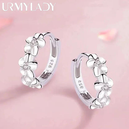 Top Sale 925 Sterling Silver Needle Earrings for Women's Wedding Fashion High Quality Jewelry Crystal Zircon Flower Cute Stud Good Vibrations