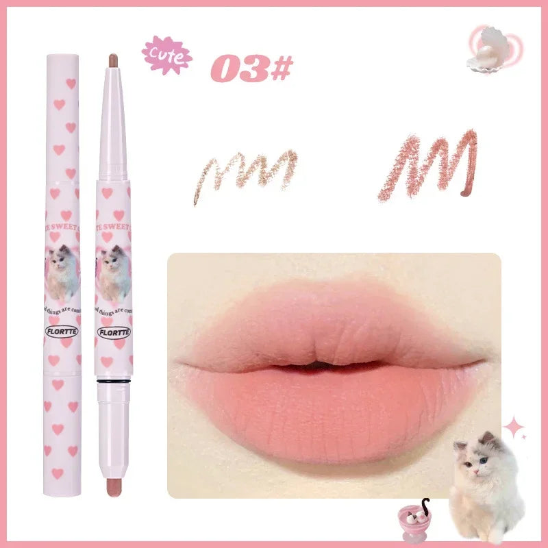 FLORTTE Lip liner Pencil Natural Matte Lip Liner Cute Animals Lipstick Pen Lasting Lipliners Korean Cosmetic  Kawaii Make Up Good Vibrations