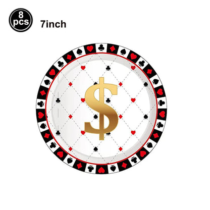 Casino Birthday Party Supplies for Adults Casino Party Decors Poker Paper Plates Cups Napkins Casino Night Vegas Supplies Favors Good Vibrations