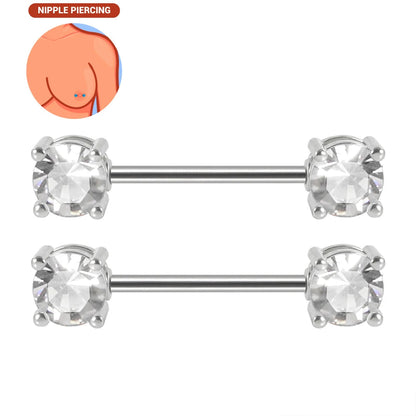 1pair Nipple Piercing Stainless Steel Nipple Rings CZ Butterfly Heart Nipple Barbell For Women Girls 16G Body Piercing Jewelry Good Vibrations