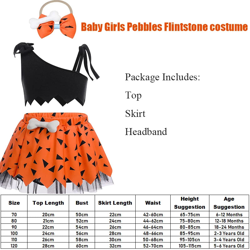 Infant Toddle Kids Pebble Bone Stone Fancy Dress Up Halloween Costume Kids Caveman Cavegirl Flint stone Costume For Baby Girl Good Vibrations
