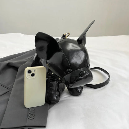 Shoulder Bag Purse for Women Handbag Bulldog Shaped Crossbody Bag PU Leather Wallet Tote with Zipper Handbag Satchel Purse Good Vibrations