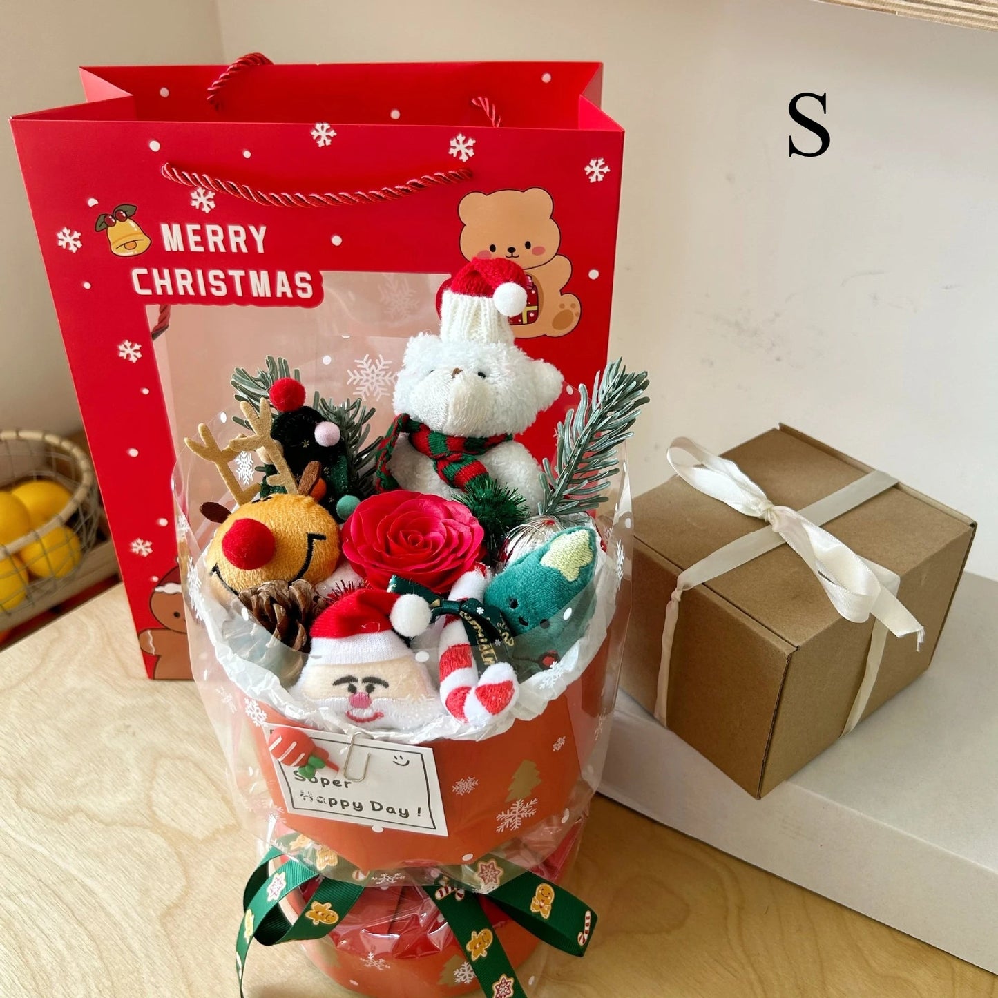 Christmas gift, finished teddy bear bouquet, birthday gift, gift for teacher, girlfriend, best friend, bouquet, souvenir Good Vibrations