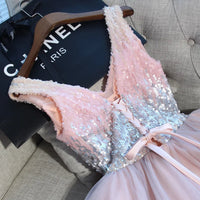 DSP Colorful Sequins Prom Dresses Short Girl's Special Occasion Dresses Graduation Dress for Prom Party Gown Good Vibrations