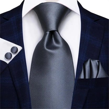 Hi-Tie 8.5cm Business Black Solid Paisley 100% Silk Men's Tie Neck Strip Ties for Men Formal Luxury Wedding Neckties Gravatas Good Vibrations