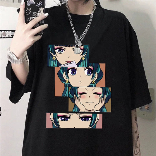New Womens Anime Harajuku Shirt Cute Anime The Apothecary Diaries Graphic Womens T-Shirt Tops Good Vibrations