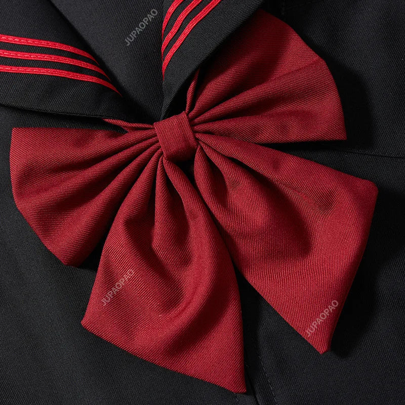 BLACK Orthodox College Style Japanese Korean Student School Uniform JK Uniform Girl Anime Cosplay Sailor Suit Class Top Skirts-A Good Vibrations Adult Super Store