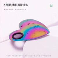 1set Stainless Steel Nail Makeup Palette Colorful Palette with Spatula Stick Nail Polish Mixing Plate Foundation Eyeshadow Mixer Good Vibrations