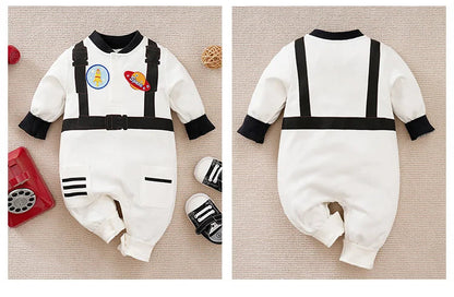 0-36M Spring and Autumn Newborn Bodysuit Long sleeved Astronaut Role Play Pure Cotton Comfortable and Breathable Good Vibrations