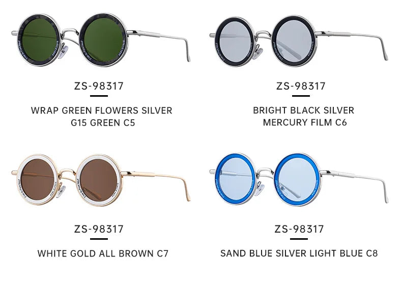 Round Steampunk Sunglass Men Vintage Punk Sunglasses Women Trendy Retro Fashion Glasses Gafas De Sol Hombre Lunette Soleil Femme Good Vibrations