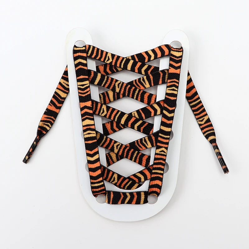 Leopard Zebra Tiger Snake Shoelaces Flat Shoe Laces for Sneakers Animal Pattern Print Shoelace Women Man Luxurious Shoestrings Good Vibrations