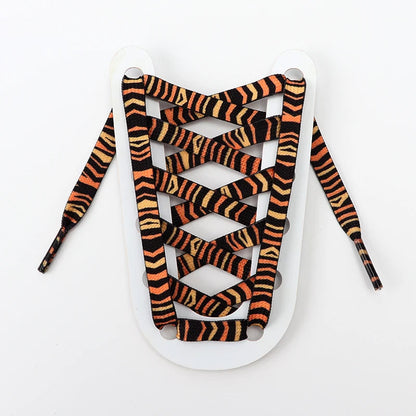 Leopard Zebra Tiger Snake Shoelaces Flat Shoe Laces for Sneakers Animal Pattern Print Shoelace Women Man Luxurious Shoestrings Good Vibrations
